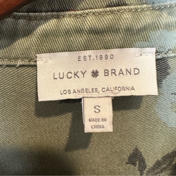 Lucky Brand Green Floral Utility Chore Jacket Women’s Size Small - Picture 9 of 9